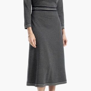 Max Studios • Long Sleeve Midi Dress• NWT • Small• BKWHINLR
